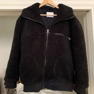 Aritzia Wilfred Free black teddy coat